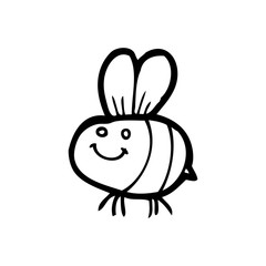 line drawing cartoon  bee