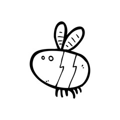 line drawing cartoon  bee