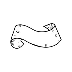 line drawing cartoon  tattoo scroll banner