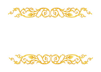 Ornament elements, vintage gold floral designs