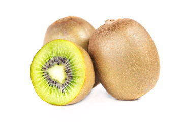 Obraz premium Fresh kiwi fruits on white background