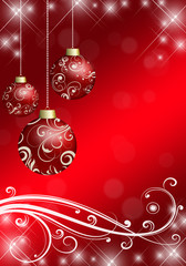 Christmas balls on the Christmas background