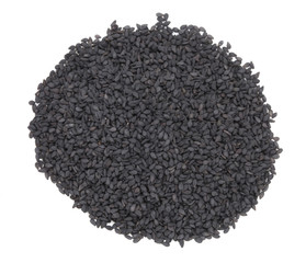 Pile of black sesame seeds isolated