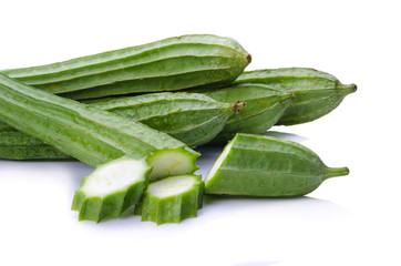 fresh loofah on the white background