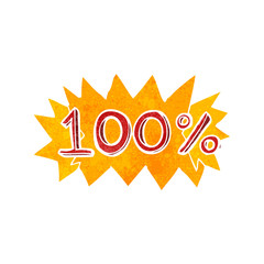 cartoon 100% symbol