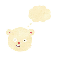 cartoon polar teddy bear head with thought bubble