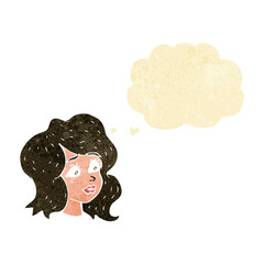 cartoon woman looking concerned with thought bubble