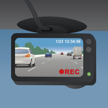 Event Data Recorder(Drive Recorder), Vector Illustration