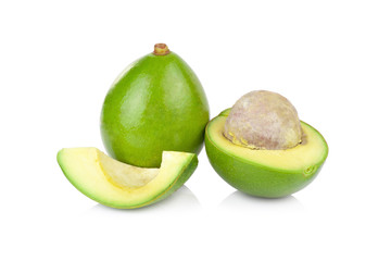 green avocados isolated on the white background