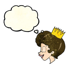 cartoon princess with thought bubble