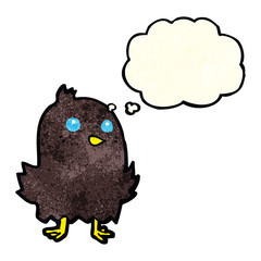 cartoon bird with thought bubble