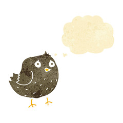 cartoon bird with thought bubble