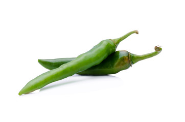 Hot peppers on a white background