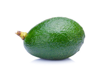 green avocados isolated on the white background