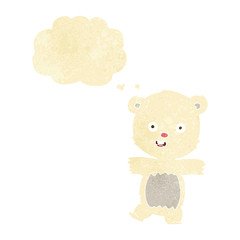 cartoon cute polar bear cub with thought bubble
