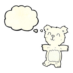 cartoon cute polar bear cub with thought bubble