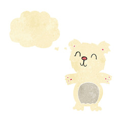 cartoon cute polar bear cub with thought bubble