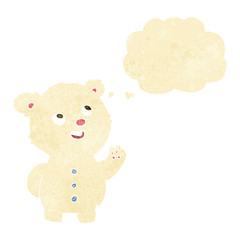 cartoon cute polar bear cub with thought bubble