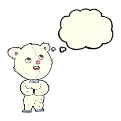 cartoon cute teddy bear with thought bubble
