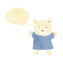 cartoon cute polar bear with thought bubble