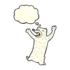cartoon polar bear with thought bubble