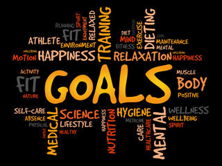 GOALS word cloud, fitness, sport, health concept