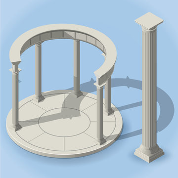 Isometric Ancient Rotunda Monopteros