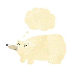funny cartoon polar bear with thought bubble