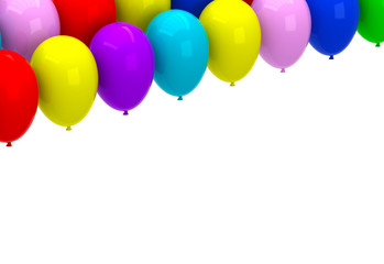 Color balloons background with place for text