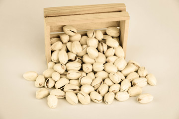 peanuts in wooden box