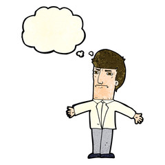 cartoon annoyed boss with thought bubble