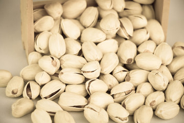 peanuts in wooden box