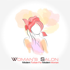 Silhouette woman in a turban