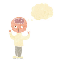 cartoon genius with thought bubble