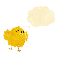 cartoon bird with thought bubble