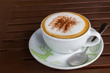 Cappuccino or latte coffee.