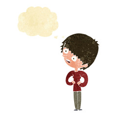 cartoon shocked woman with thought bubble