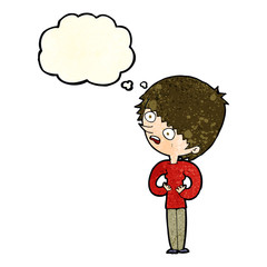 cartoon shocked woman with thought bubble