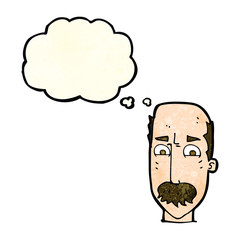 cartoon annnoyed old man with thought bubble