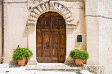 Fototapeta na wymiar Wooden door. Matera. Basilicata. Italy.