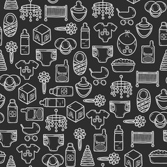 Seamless baby care background