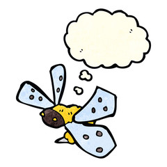 cartoon bee with thought bubble