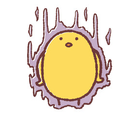黒いオーラをまとうヒヨコ © TAMAGO POTATO