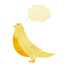 cartoon bird with thought bubble
