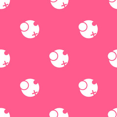 Vector geometrical seamless pattern with circles and cross. Pink circled background