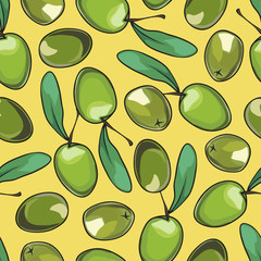 Seamless background with olives