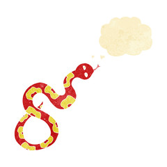 Fototapeta premium cartoon snake with thought bubble