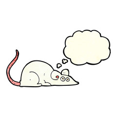 cartoon mouse with thought bubble