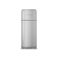 Realistic retro vector metal Fridge with Handles