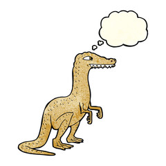 cartoon dinosaur with thought bubble